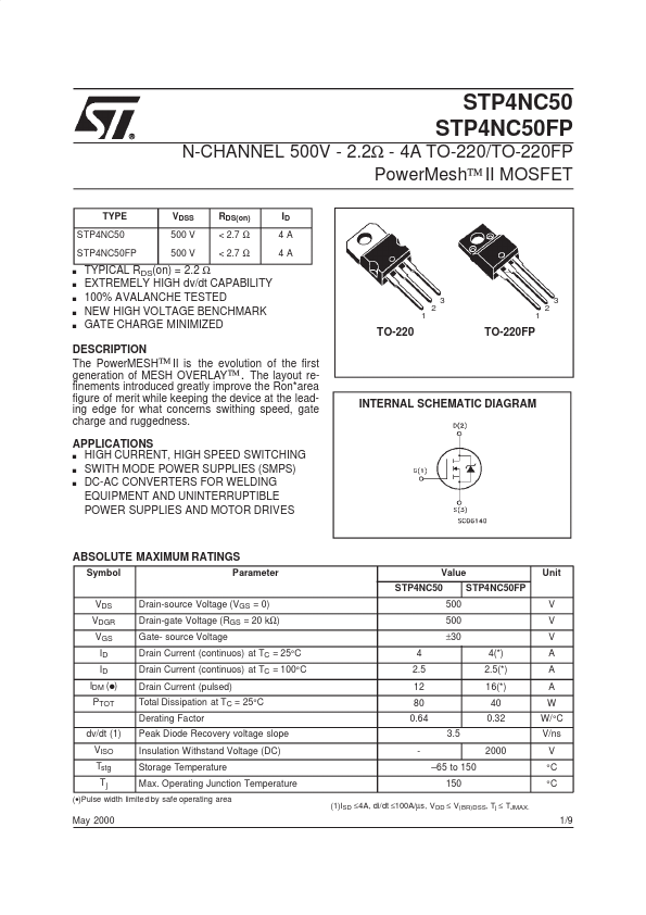 STP4NC50FP