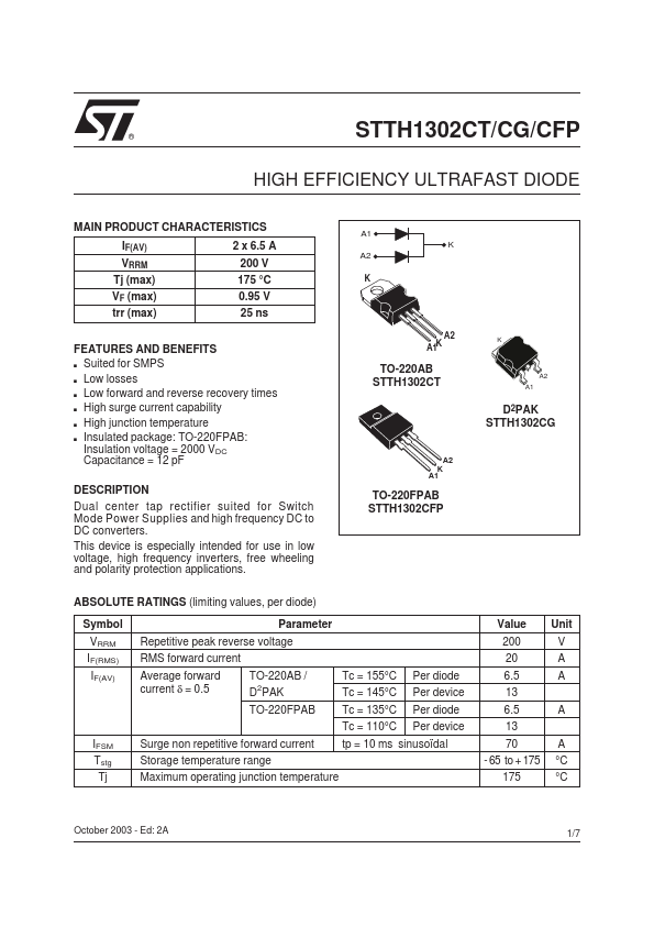 STTH1302CT