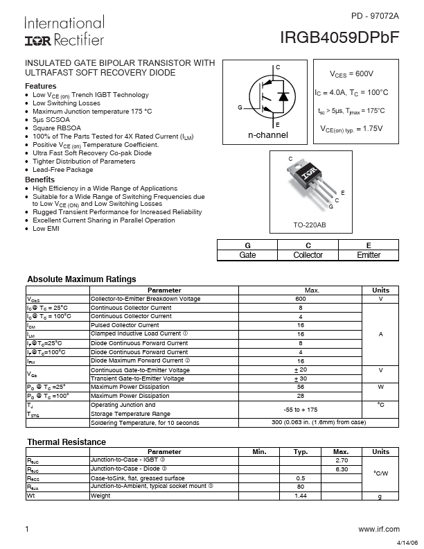 IRGB4059DPbF