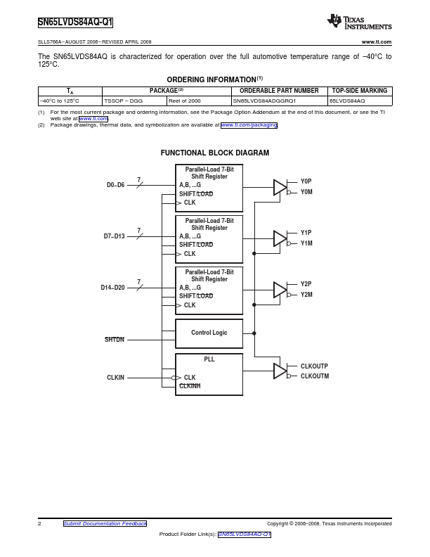 SN65LVDS84AQ-Q1