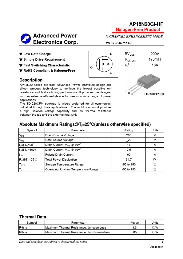 AP18N20GI-HF