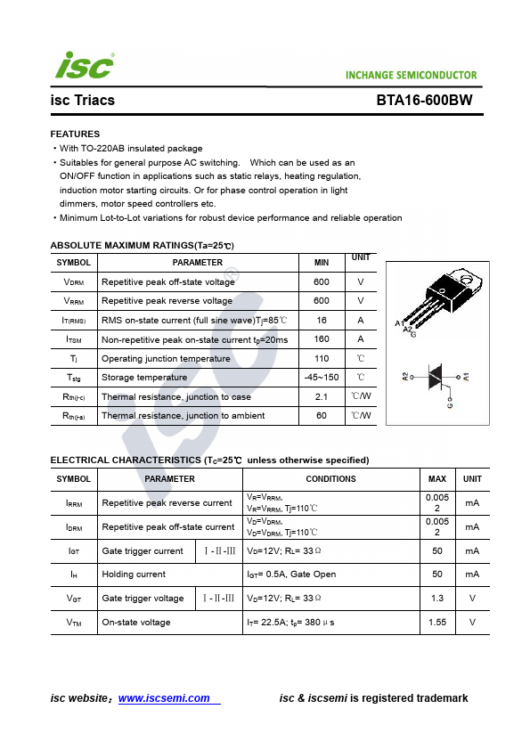 BTA16-600BW