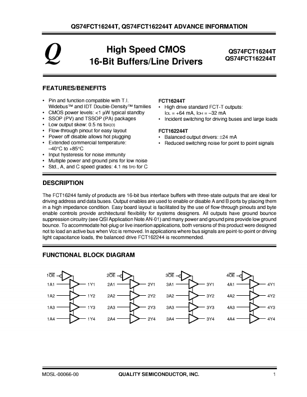 QS74FCT16244T