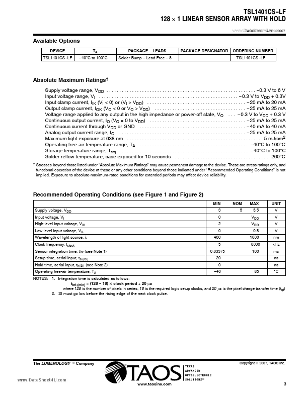 TSL1401CS-LF