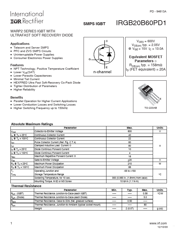 IRGB20B60PD1