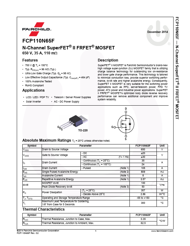 FCP110N65F