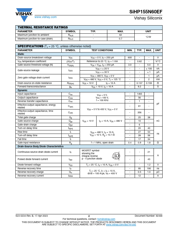 SiHP155N60EF