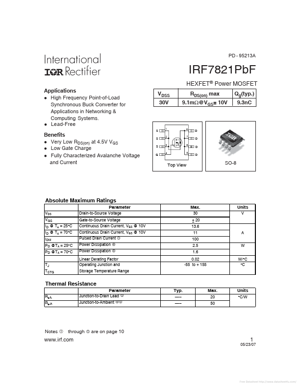 IRF7821PBF