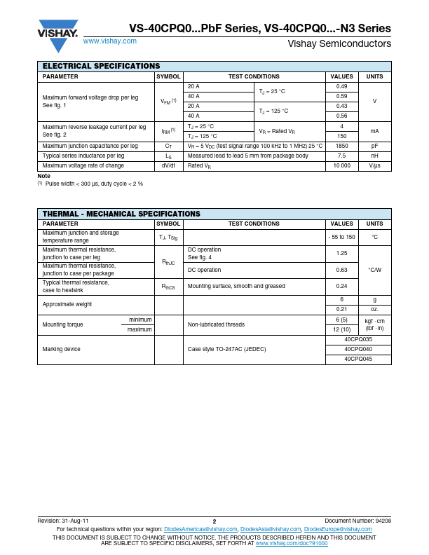 VS-40CPQ035PbF