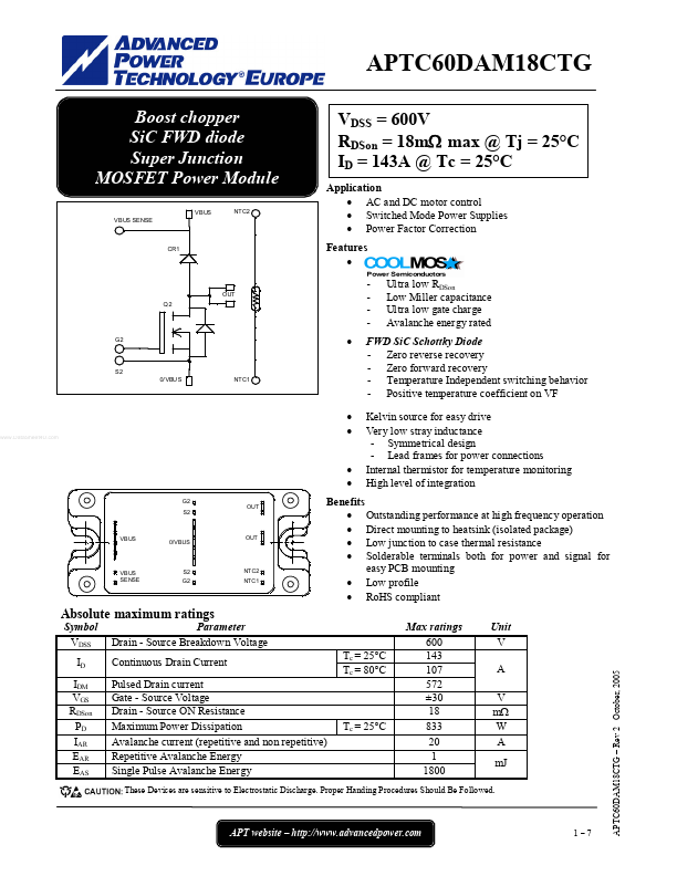 APTC60DAM18CTG