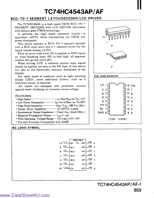 TC74HC4543AF