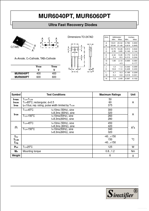 MUR6060PT