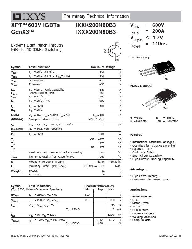 IXXX200N60B3