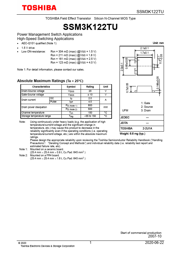 SSM3K122TU