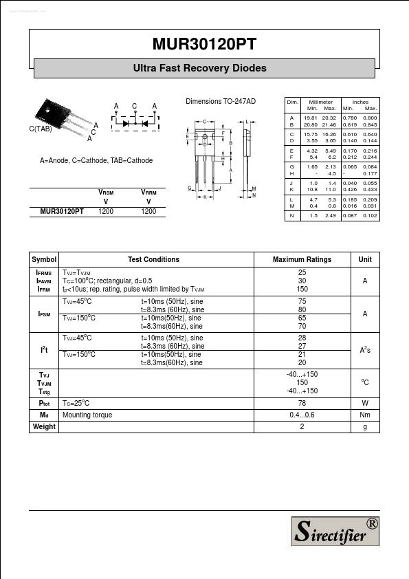 MUR30120PT