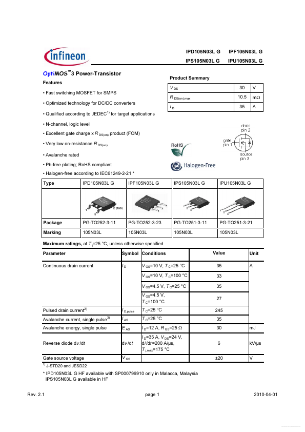 IPF105N03LG