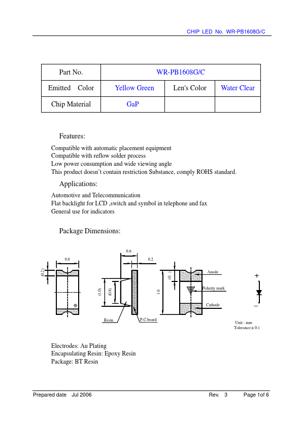 WR-PB1608C