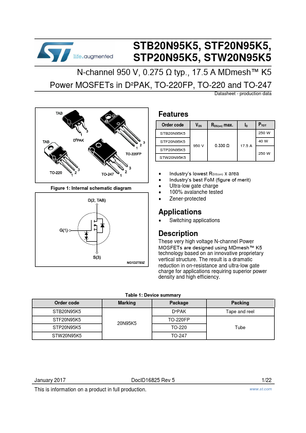 STW20N95K5