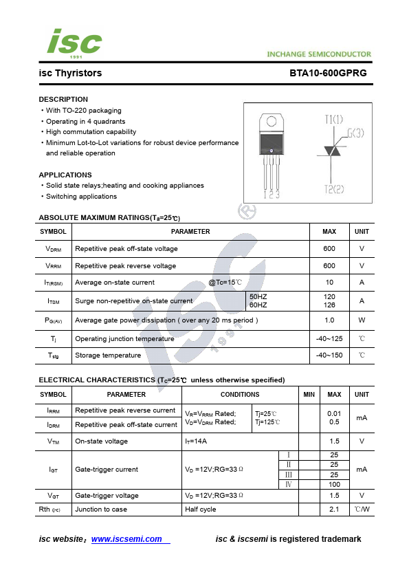 BTA10-600GPRG