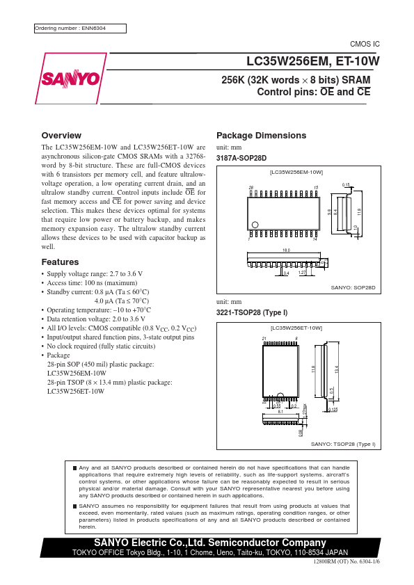 LC35W256EM