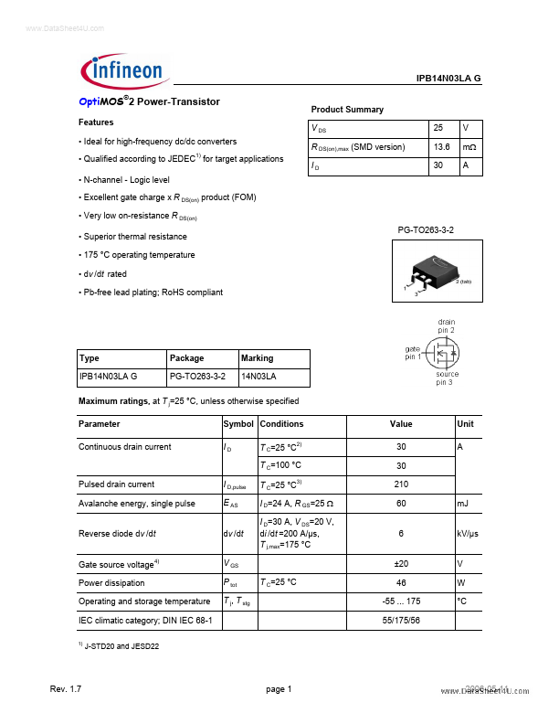 IPB14N03LAG