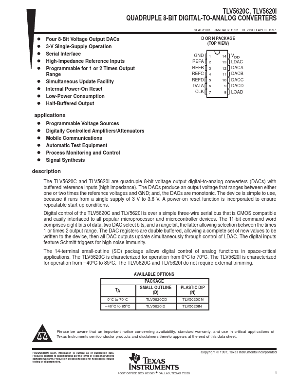 TLV5620CD