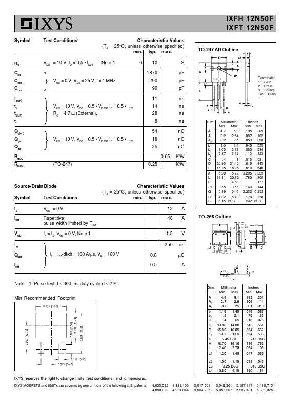 IXFT12N50F