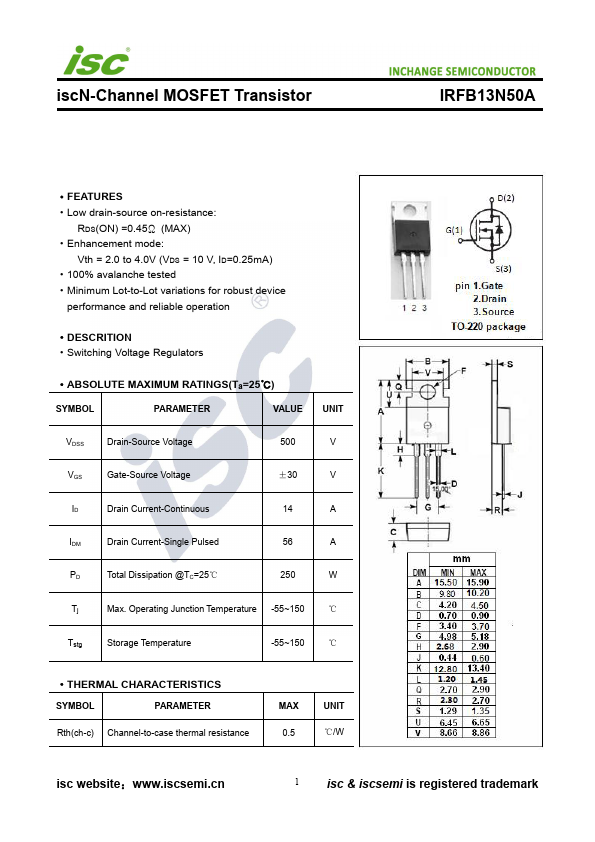 IRFB13N50A