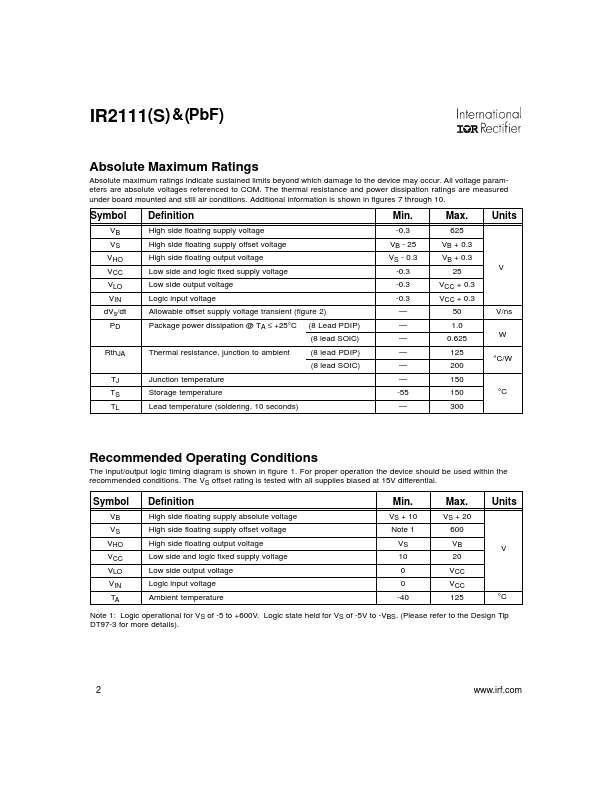 IR2111SPBF