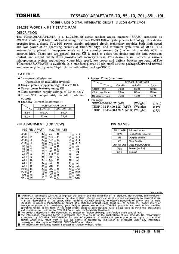 TC554001AFT-70