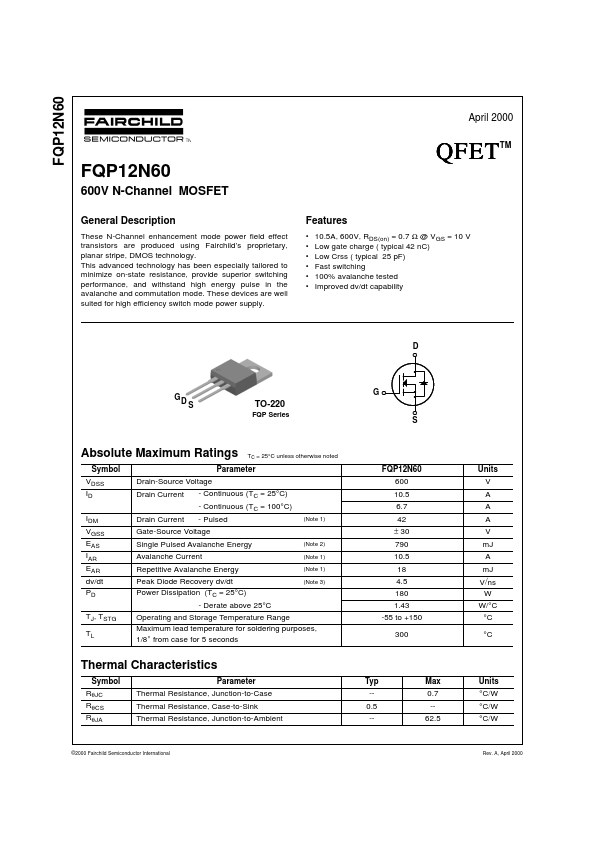 FQP12N60