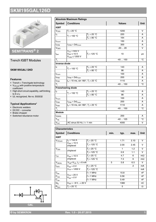 SKM195GB126D