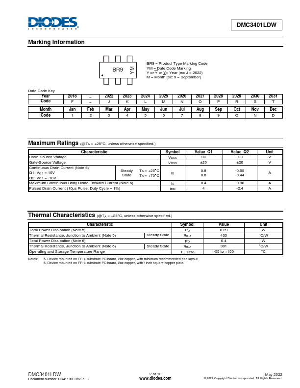 DMC3401LDW