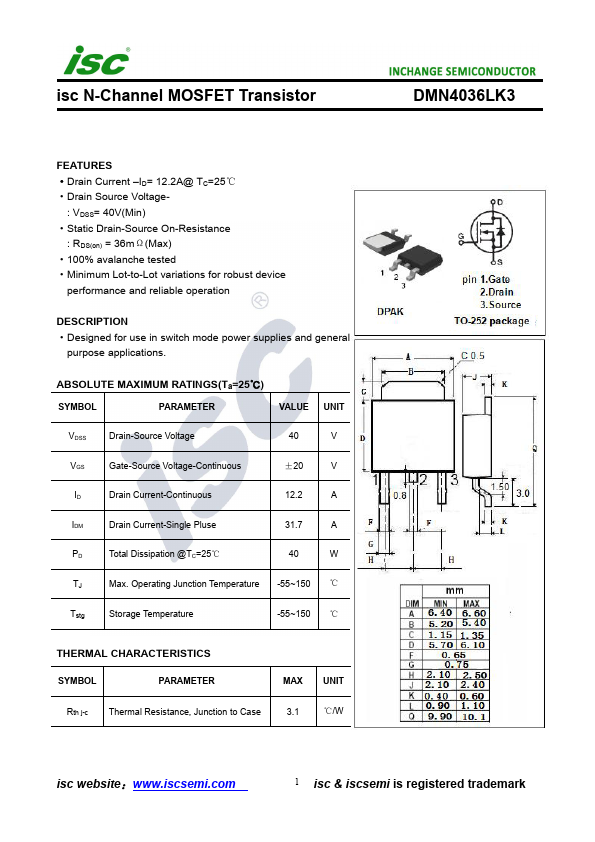 DMN4036LK3