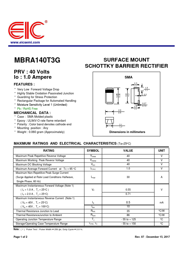 MBRA140T3G