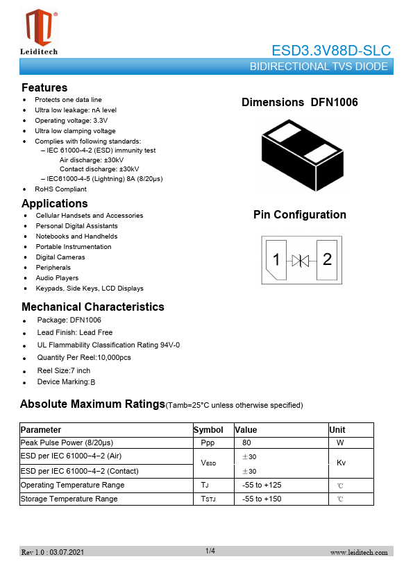 ESD3.3V88D-SLC