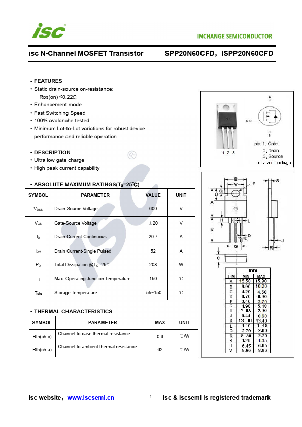 SPP20N60CFD