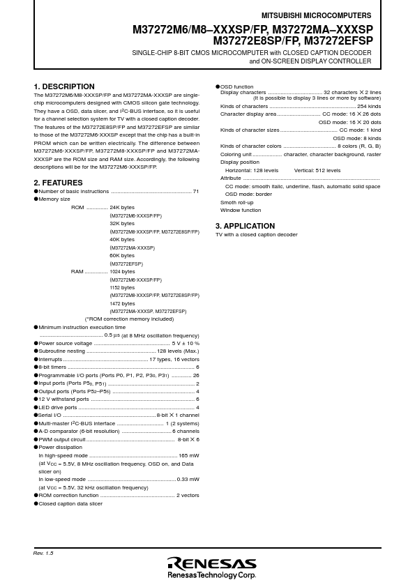 M37272MAH-XXXFP