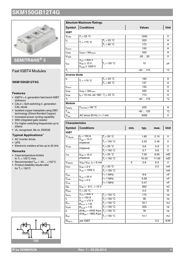 SKM150GB12T4G