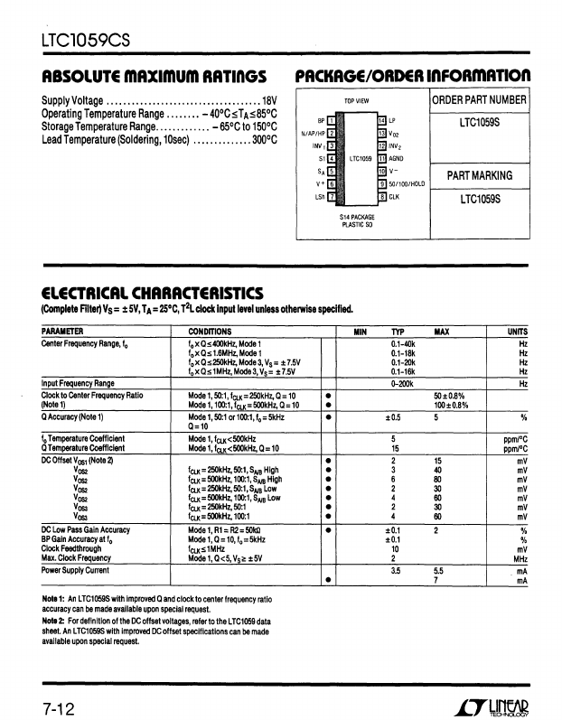 LTC1059CS