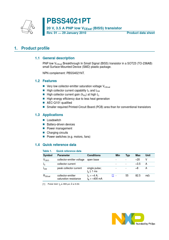 PBSS4021PT