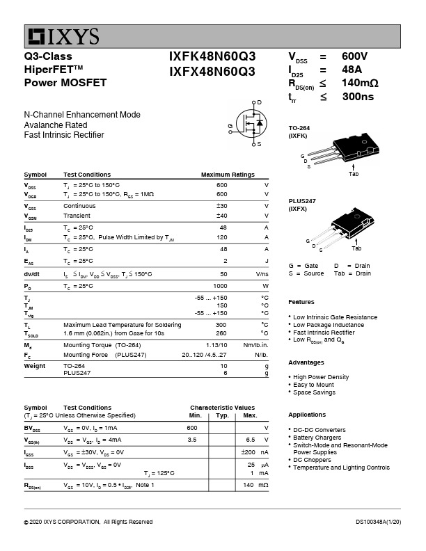 IXFX48N60Q3