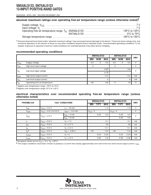 SN74ALS133