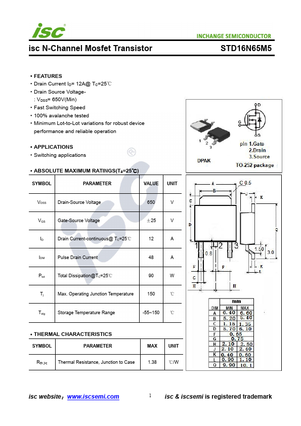 STD16N65M5