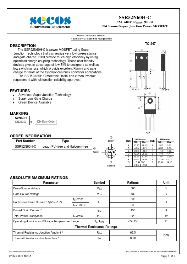 SSR52N60H-C