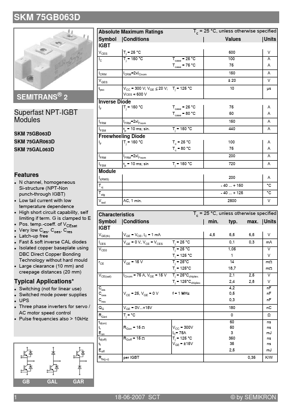 SKM75GB063D