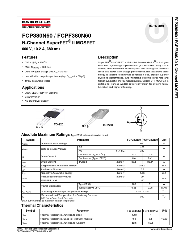 FCPF380N60