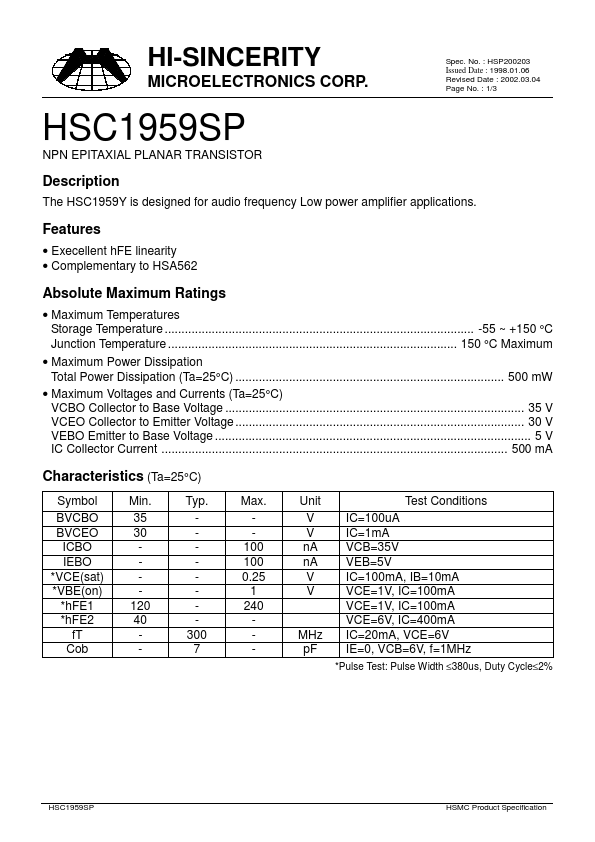 HSC1959SP