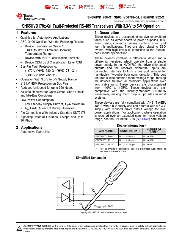 SN65HVD1780-Q1