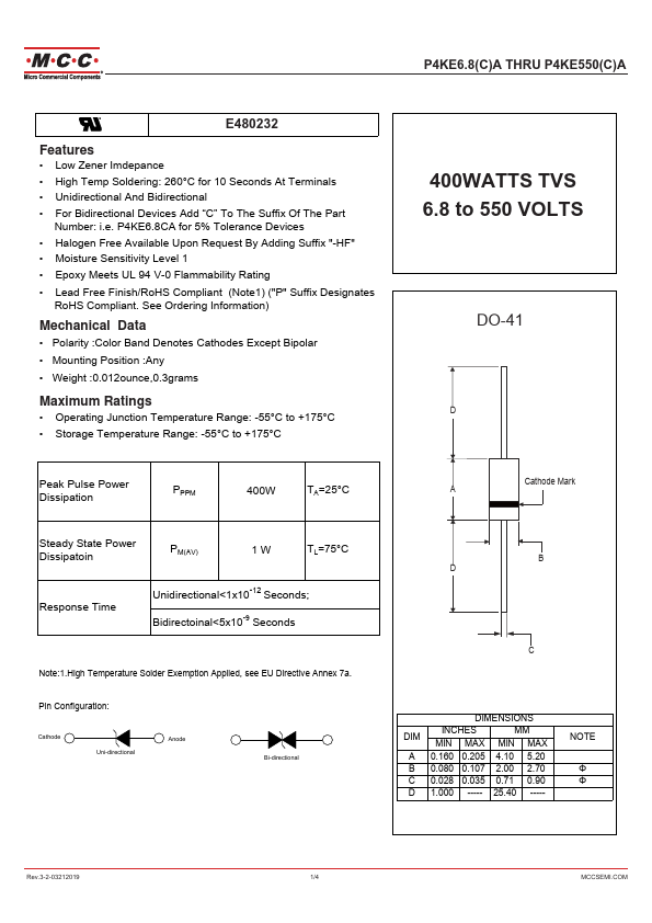 P4KE550A